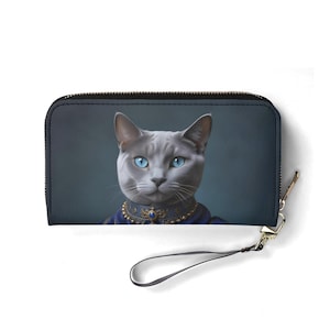 Portefeuille Medici Noble Cat – Joli portefeuille en cuir végétalien pour femme | Cadeau unique, joli portefeuille végétalien, cadeau idéal pour elle