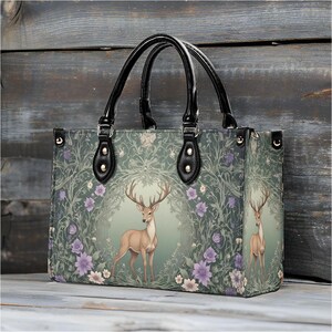Bolso de ciervo del bosque, lindo bolso cruzado, bolso único, lindo bolso, bolso de lujo, bolsos de cuero vegano, bolso de diseñador estampado