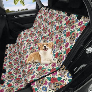 Czaszka CarPet Seat Cover Dog Hamak na tylne siedzenie Ochraniacz na siedzenie samochodowe Prezent dla właściciela psa Miłośnik psów Prezent dla mamy psa