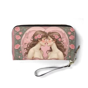 Lovers Girls Design Wallet - Vegan Leder Niedliche Brieftasche für Frauen | Einzigartiges Geschenk, süße Vegan Geldbörse Ideales Geschenk für Sie