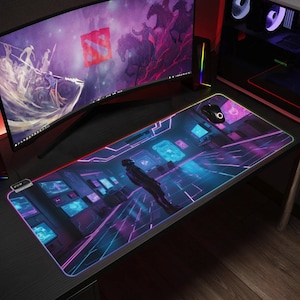 Transparent LED RGB Gamer Mousepad for Virtual Reality Gaming - Desk Decor Gaming Mouse Mat with RGB Lighting - Desk Accessories for Gamers