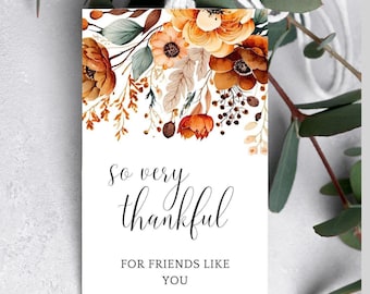 Thanksgiving-cadeau voor vriend, dankbaar voor jou cadeaulabel, Friendsgiving-gunsten, Friendsgiving-cadeaulabel, tafeldecor, tags voor herfstkoekjes