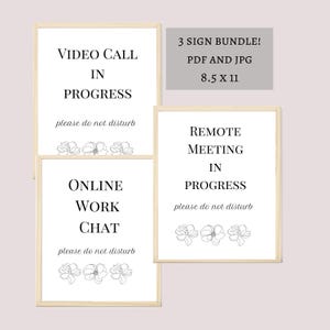 Video Call In Progress Sign, Meeting In Progress Sign, Please Do Not Disturb Sign Printable, Office Meeting Sign, Office Door Sign