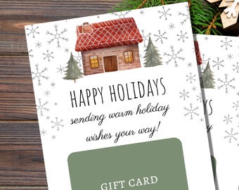 Christmas Gift Card Holder Printable, Gift For Teacher, Gift For Real Estate Clients, Gift for Neighbor, Gift For Coworker, Gift For Friend