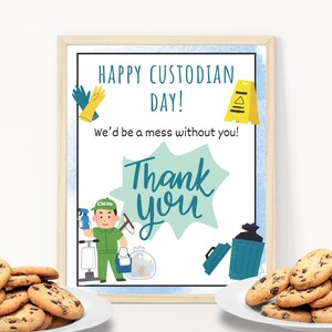 Custodian Day Sign, School Custodian Day Banner, Custodian Appreciation Day, Janitor Appreciation, Custodian Thank You, Custodian Day Gift
