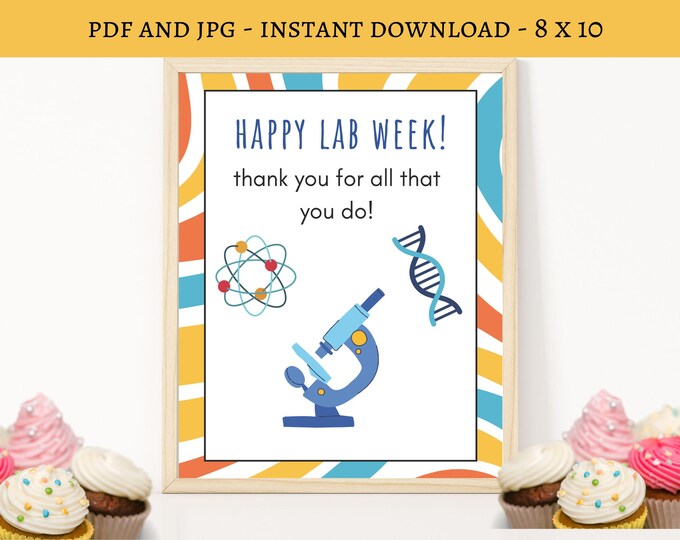 EDITABLE Lab Appreciation Week Itinerary Poster, Printable Digital File ...