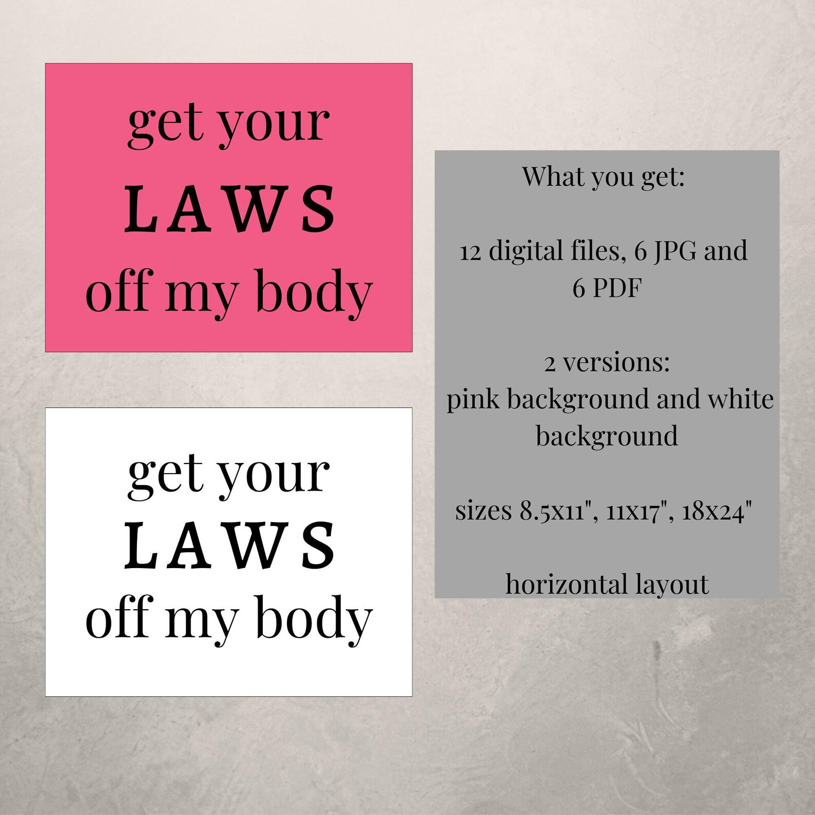 Printable Women's March Sign, Printable Protest Sign, Pro Choice Sign ...