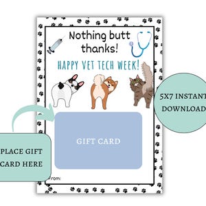 Vet Tech Week-cadeau bulk, cadeaukaarthouder, grappige dierenarts Tech-kaart, waardering dierenarts, Veterinary Technician Week-cadeau, dierenartspersoneel bedankt