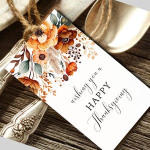 Elegant Thanksgiving Party Favor, Thanksgiving Gift Tag, Staff Thank ...