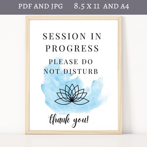 Session in Progress Door Sign Printable, Yoga Studio Sign, Please Do ...