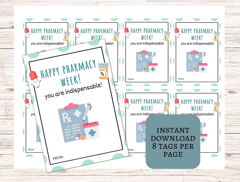 Pharmacy Week Gift Tag, Lab Tech Gift, Pharmacy Appreciation Week ...