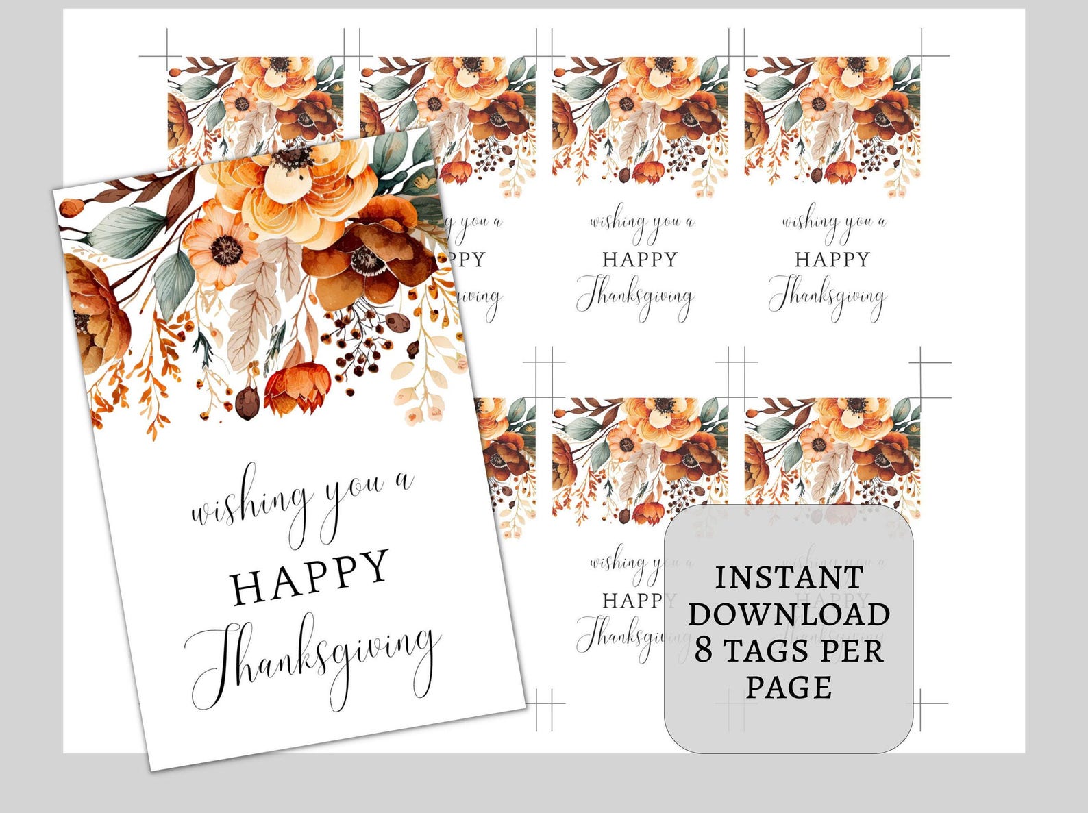 Elegant Thanksgiving Party Favor, Thanksgiving Gift Tag, Staff Thank ...