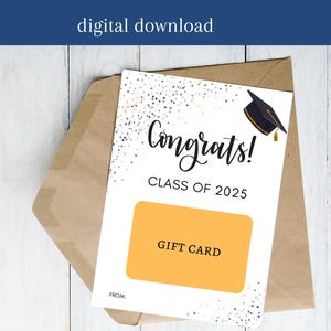 Porte-cartes cadeau à imprimer pour l'obtention du diplôme, Cadeau pour l'obtention du diplôme universitaire, Cadeau pour l'obtention du diplôme d'études secondaires pour lui, Porte-monnaie pour l'obtention du diplôme