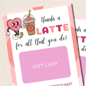 Porte-cartes pour la Saint-Valentin pour enseignant, Porte-cartes café, Cadeau de remerciement pour un collègue, Cadeau pour chauffeur de bus, Baby-sitter, Merci pour une éducatrice de garderie