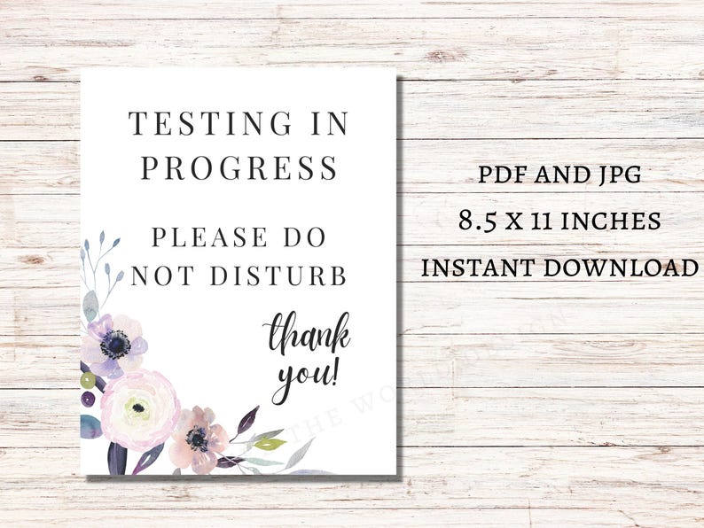 Testing in Progress Sign Printable, Classroom Door Sign, Please Do Not ...