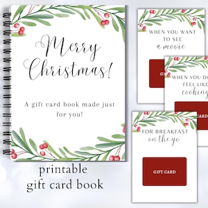 12 Tage Weihnachtsgeschenkkartenbuch, Weihnachtsgeschenk für Lehrer, Geschenkkarte Adventskalender, Mehrfach-Geschenkkartenhalter, Geschenkkarte für Lehrer