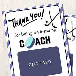 Cadeau imprimable pour entraîneur de hockey, porte-cartes cadeau imprimable, carte de remerciement pour entraîneur de hockey, cadeau de remerciement pour entraîneur, cadeau de fin de saison