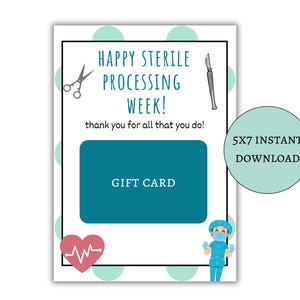 Sterile Processing Week Gift, Sterile Processing Tech Appreciation Gift, Central Service Week, SPD Week, Thank You Gift Card Holder