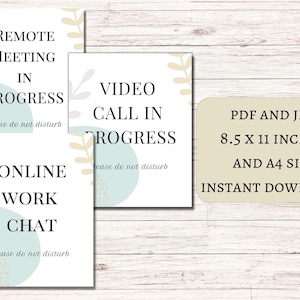 Do Not Disturb Office Sign, Video Call In Progress Sign, Please Do Not Disturb Sign Printable, Office Meeting Sign, Letter, A4