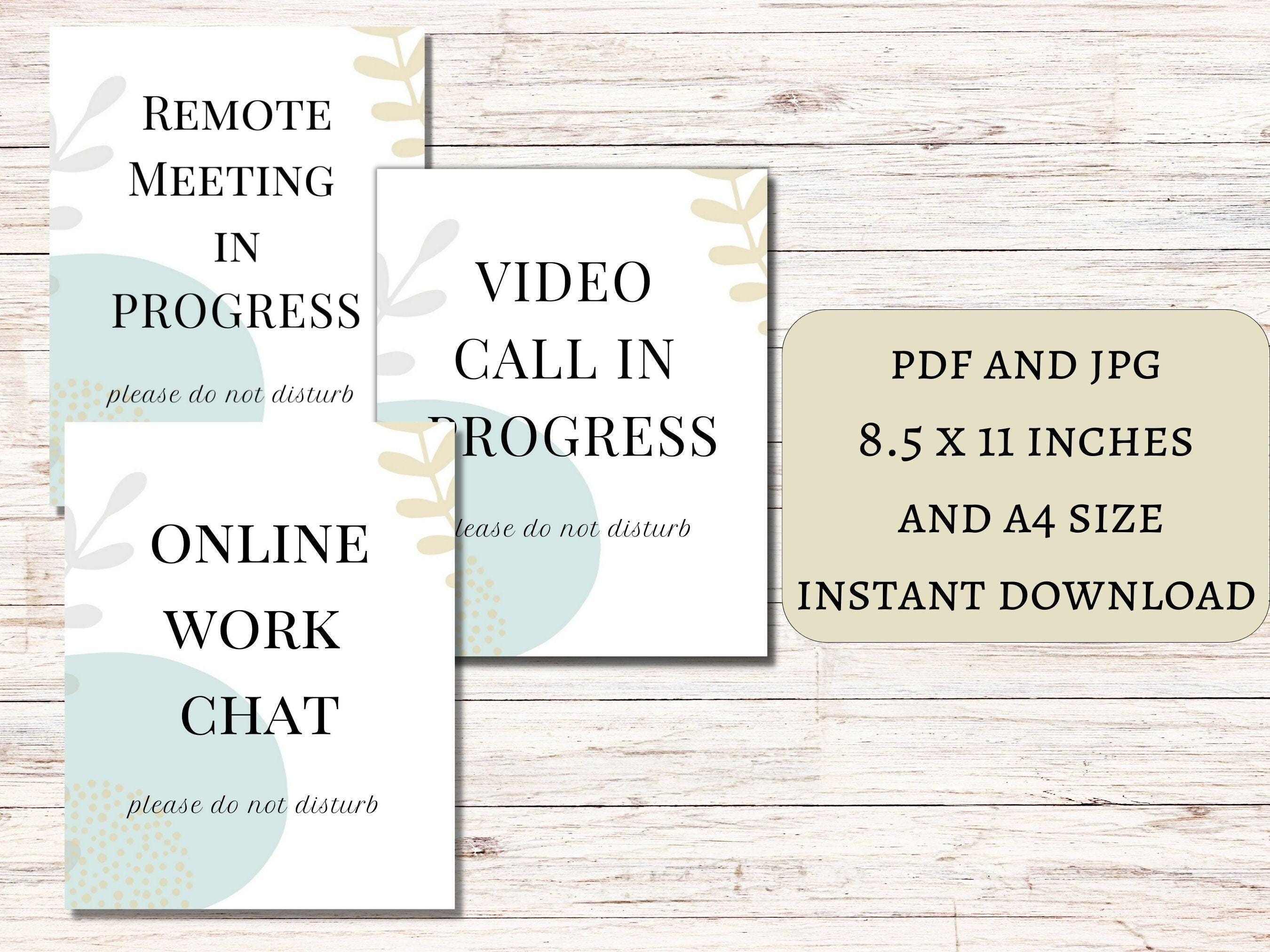 Do Not Disturb Office Sign, Video Call in Progress Sign, Please Do Not ...
