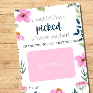 Porte-cartes cadeau de fin d'année pour professeur, prof, Merci pour prof de garderie, cadeau pour prof de danse