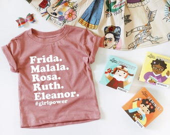 Camiseta Frida, Malala, Girl Power, Pequeña feminista, Camiseta feminista, Camiseta para niños, Camiseta Frida, Camiseta Malala, Girl Power, Fuerte como una niña