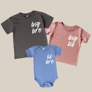 Big Bro Big Sis Lil Bro Kids Shirt, Sibling Shirts, Big Brother, Little Brother, Sibling Set, Baby Announcement, Matching Shirts