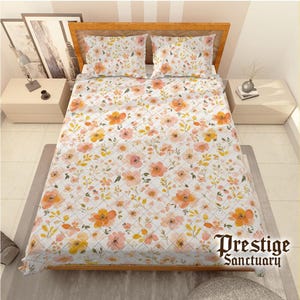 Cottagecore Red Flower Quilt Bedding Set – Floral Botanical Pillowcases, Shabby Chic Ruffle, Vintage Bedroom Decor, Wedding Gift for her