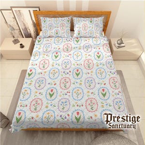 Cottagecore Coquette Quilt Bedding Set – Floral Botanical Pillowcases, Shabby Chic Ruffle, Vintage Bedroom Decor, Wedding Gift for Couple