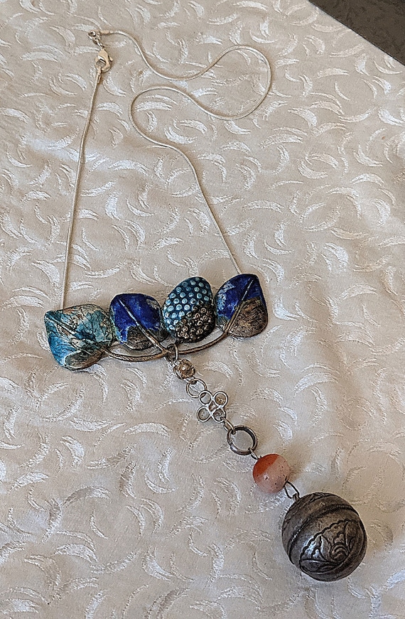 Antique CHINESE BELL and Enameled Finding on Ster
