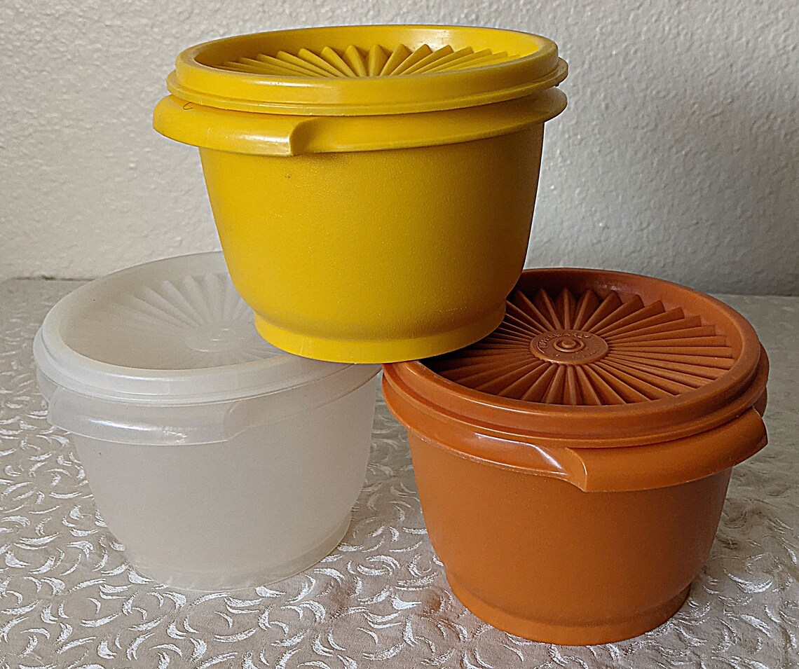 3 vintage colors TUPPERWARE CONTAINERS Etsy
