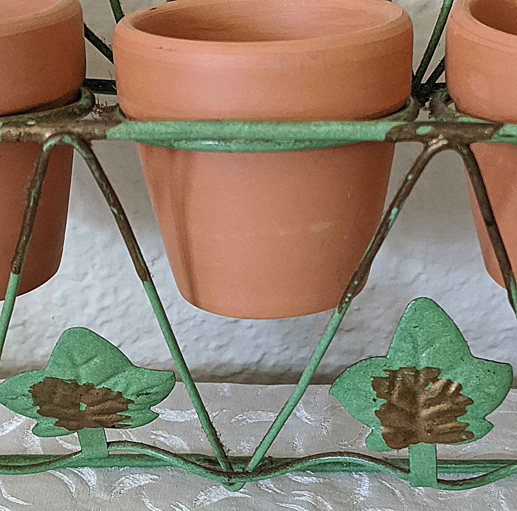 Hanging Wire Plant Pot Holder with 3 Tiny Pots Etsy