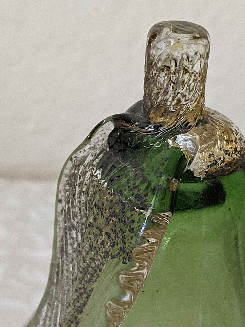 Italian Glass Fruit. OLIVE GREEN Murano PEAR
