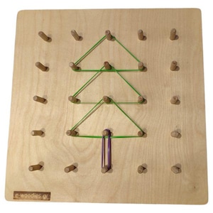 Geoplano de motricidad fina, juguete educativo Montessori de madera para niños pequeños, tablero de actividades con formas y letras, 40 tarjetas de patrones laminadas