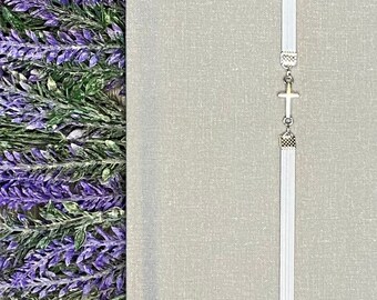 Cross Charm Elastic Bookmark
