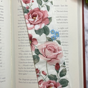 Roses & Forget-Me-Nots Fabric Bookmark