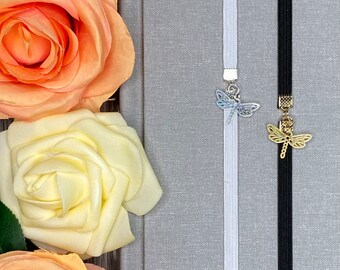 Dragonfly Charm Elastic Bookmark