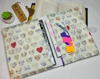 Library Love Book Folio | Double Book Sleeve | Two-book Padded Pouch with Zipper Pocket