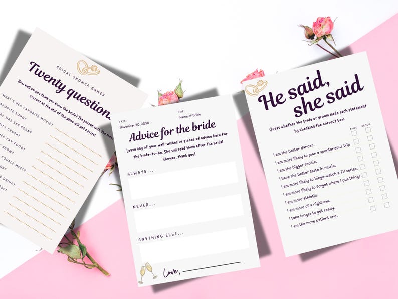 Bridal Shower Game Template, Your Bridal Shower With Interactive Game ...