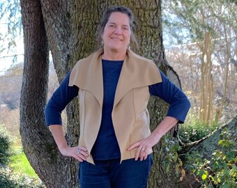 Camel Cashmere Wool Vest Size Large ~ Super Soft & Perfect for Layering! Free Domestic Shipping Too!