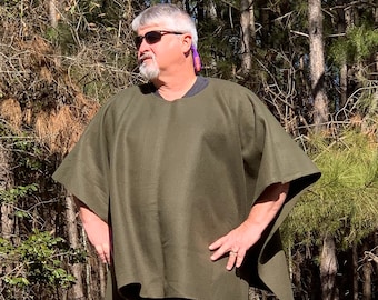 Dark Green Make My Day Fleece Poncho