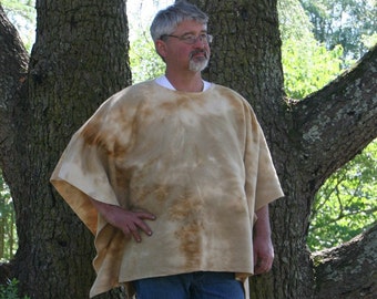 Beige Marble Fleece Poncho Coffee Tie Dye Make My Day Clint Eastwood Style Serape