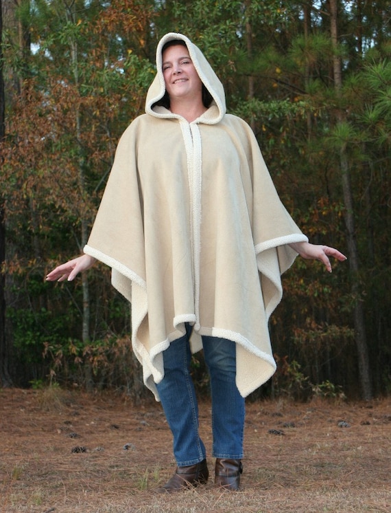 Sherpa fleece poncho new arrivals