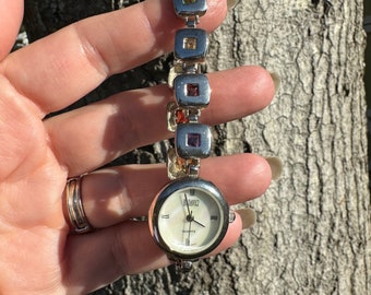 Badavici Silver Watch with Gem Accents Badavici turquoise watch - Gem main image 4