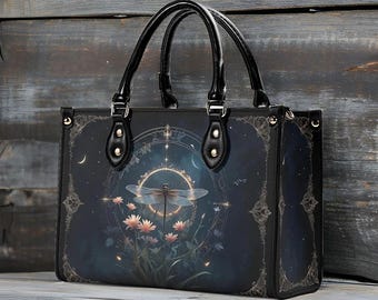 Dragonfly Bag, Vegan Leather Boho Handbag, Nature Crossbody Purse, Gift for Her