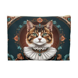 Regal Bengal Portrait Zipper Pouch, Animal Lover Bags, Cosmetic Bag, Travel Organizer, Gift for Her