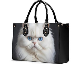 Cat Face PU Leather Handbag - Cute Womens Purse
