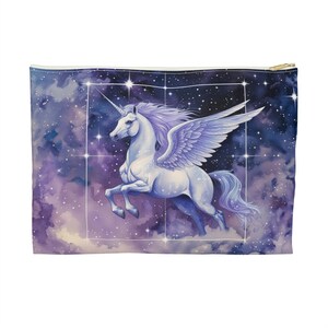 Starry Pegasus Zipper Pouch, Celestial Bags, Travel Organizer, Makeup Pouch, Gift for Her