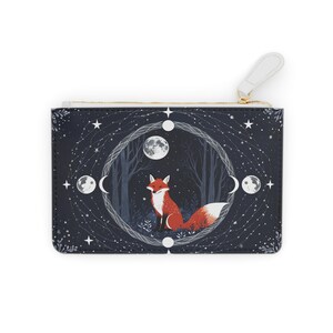 Lunar Fox mini-clutch, tassen dierenvriend, Moonlit Serenity, stijlvolle minitas, cadeau voor haar