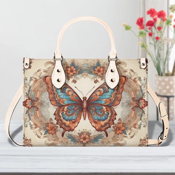 Boho Bag Butterfly Bag Vegan Leather Cute Handbags Shoulder Bag